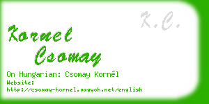 kornel csomay business card